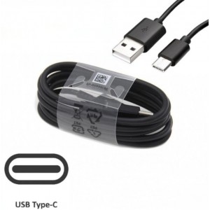 Кабел за Samsung USB-А / USB-C Cable, 25W, Planet Tech за зареждане и данни, 1 метър, Черен