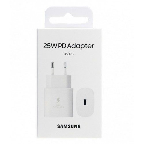 Оригинално мрежово зарядно устройство Samsung Super Fast Charging, 25W, Бяло