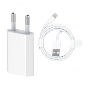 Зарядно съвместимо с Apple, 220V, 5W, с Lightning кабел Зарядно съвместимо с Apple, 220V, 5W, с Lightning кабел