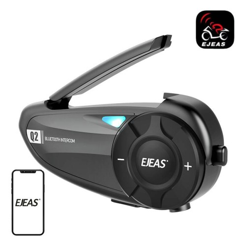 Мотоциклетен интерком EJEAS Q2, Bluetooth 5.1, IP65, 800м, Черен