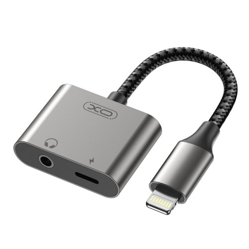 Двоен преходник XO NB-R258B за Apple устройства Lightning To 3.5mm Aux