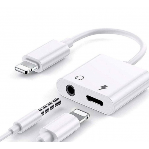Двоен преходник за Apple устройства Lightning To 3.5mm Aux Двоен преходник за Apple устройства Lightning To 3.5mm Aux