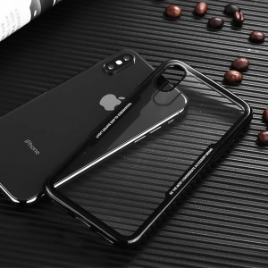 Прозрачен гръб с цветна рамка черен за Huawei P Smart