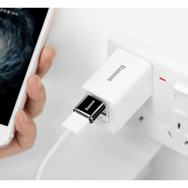 Адаптер Baseus USB to USB Type-C (CATOTG-01), 2.4A