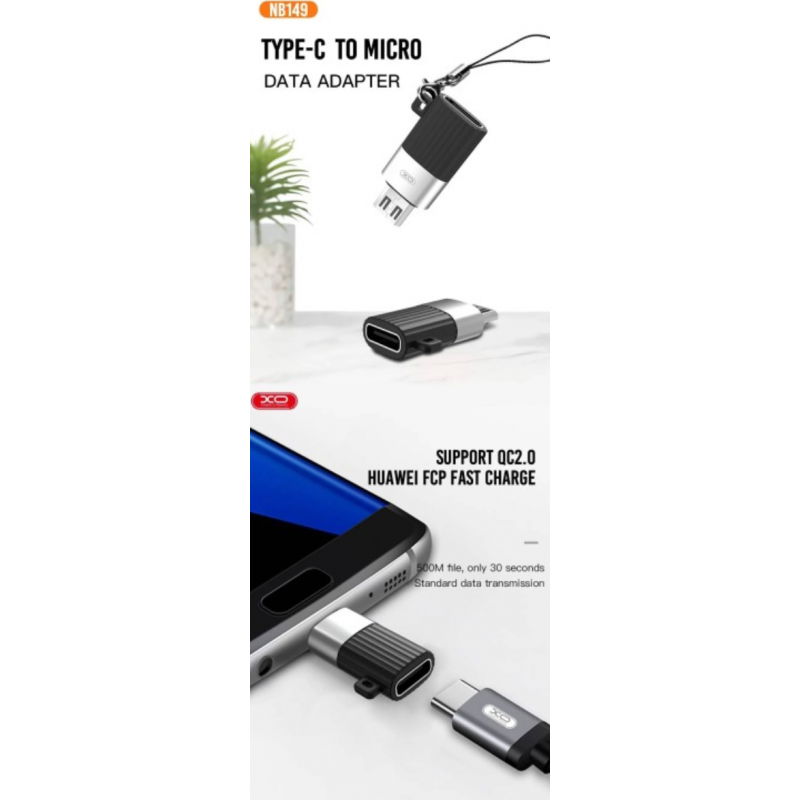 Адаптер XO NB149-C Type-C to Micro USB