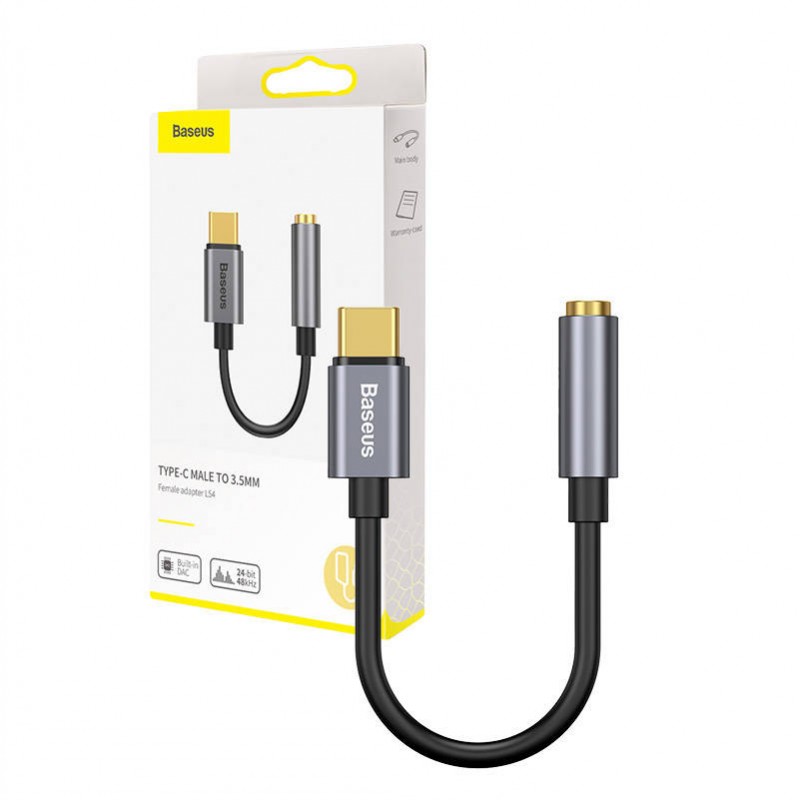 Аудио адаптер Baseus L54 USB Type-C към 3.5 мм, 0.09 м