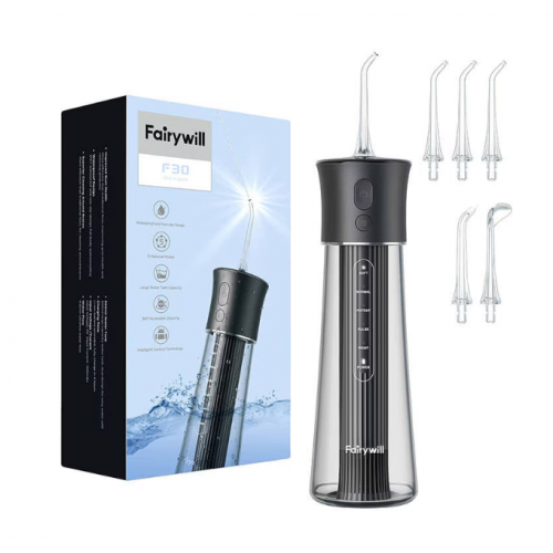 Безжичен зъбен душ FairyWill F30 Water Flоѕѕеr, 300ml, IPX7, 5 режима на работа, до 70 дни работа с едно зареждане Безжичен зъбен душ FairyWill F30 Water Flоѕѕеr, 300ml, IPX7, 5 режима на работа, до 70 дни работа с едно зареждане