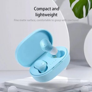 Безжични слушалки A6S TWS Bluetooth 5.0, Водоустойчиви, HD стерео, Съвместими Android и iPhone, Син