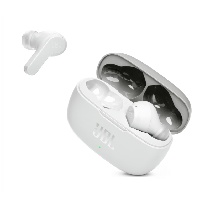 Безжични слушалки JBL Wave 200TWS, True Wireless, Bluetooth, Deep Bass, IPX2, Touch Control, Бял