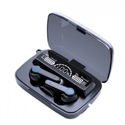 Безжични слушалки M19 TWS с Powerbank 2000mAh, Водоустойчиви, Android и iPhone, Черни