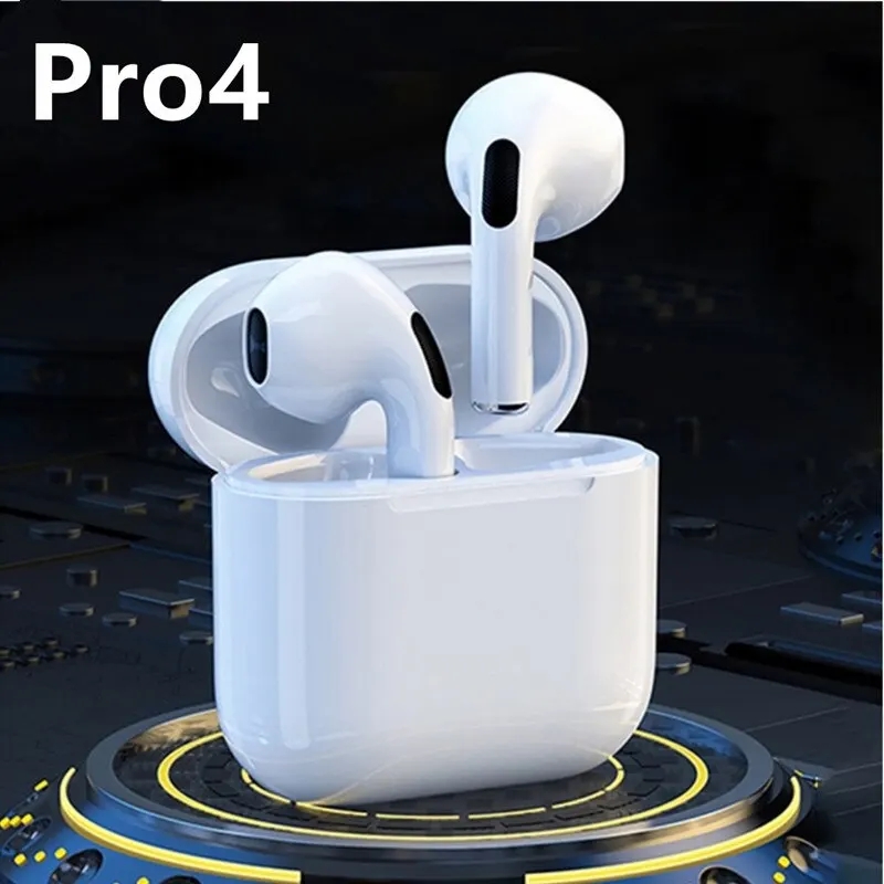 Безжични слушалки PRO 4 TWS, Bluetooth 5.0, 15m, Handsfree, Touch Control, Съвместими Android и iPhone, Бели