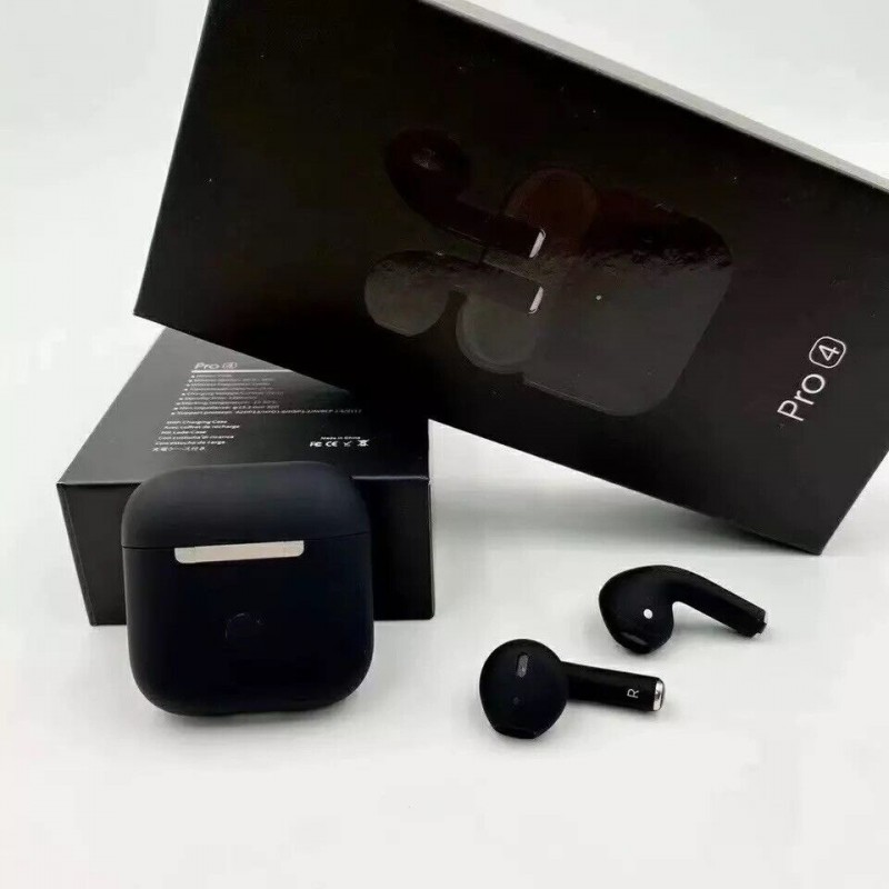 Безжични слушалки PRO 4 TWS, Bluetooth 5.0, 15m, Handsfree, Touch Control, Съвместими Android и iPhone, Черни
