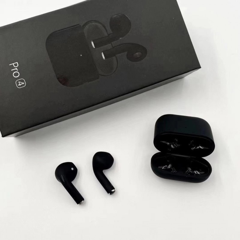 Безжични слушалки PRO 4 TWS, Bluetooth 5.0, 15m, Handsfree, Touch Control, Съвместими Android и iPhone, Черни