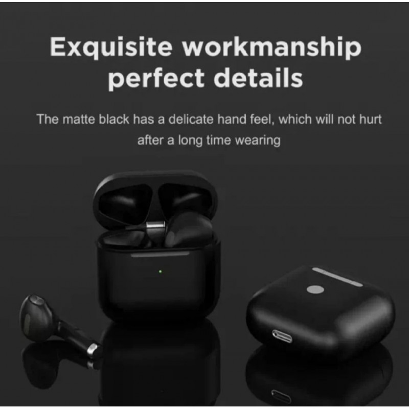 Безжични слушалки PRO 4 TWS, Bluetooth 5.0, 15m, Handsfree, Touch Control, Съвместими Android и iPhone, Черни