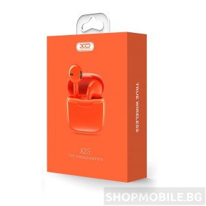 Безжични слушалки XO X23 TWS, Bluetooth V5.3, до 4 часа музика, Оранжеви Безжични слушалки XO X23 TWS, Bluetooth V5.3, до 4 часа музика, Оранжеви