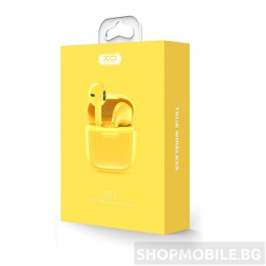 Безжични слушалки XO X23 TWS, Bluetooth V5.3, до 4 часа музика, Жълти Безжични слушалки XO X23 TWS, Bluetooth V5.3, до 4 часа музика, Жълти