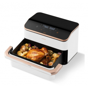 Въздушен фритюрник COSORI Cosori Dual Blaze TwinFry Smart Air Fryer 10L, 2800 W, 6 програми, 35-240°C, Таймер, ThermoIQ, Синхронизирано готвене и приключване, Бял