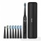 Електрическа четка за зъби Fairywill FW-507 Plus Sonic Toothbrush, 7+1 накрайника, 40000 движения на четката/мин, 5 Програми, Черен