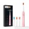 Електрическа четка за зъби Fairywill FW-507 Sonic Toothbrush, 3+1 накрайника, 40000 движения на четката/мин, 5 Програми, Розова