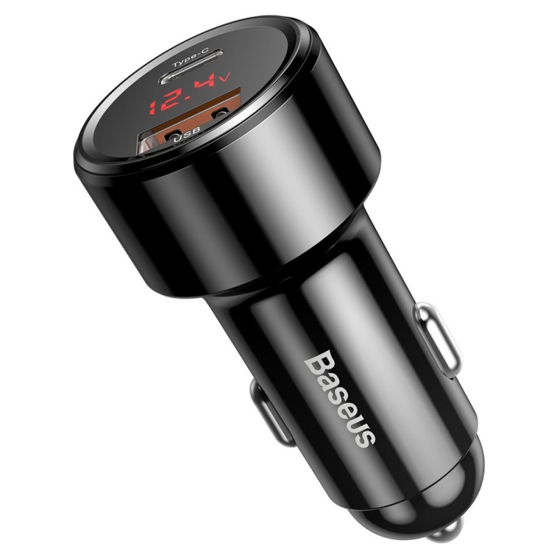 Зарядно кола Baseus Magic Car Charger USB + USB-C QC 4.0 PD 45W, Черно