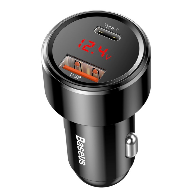 Зарядно кола Baseus Magic Car Charger USB + USB-C QC 4.0 PD 45W, Черно