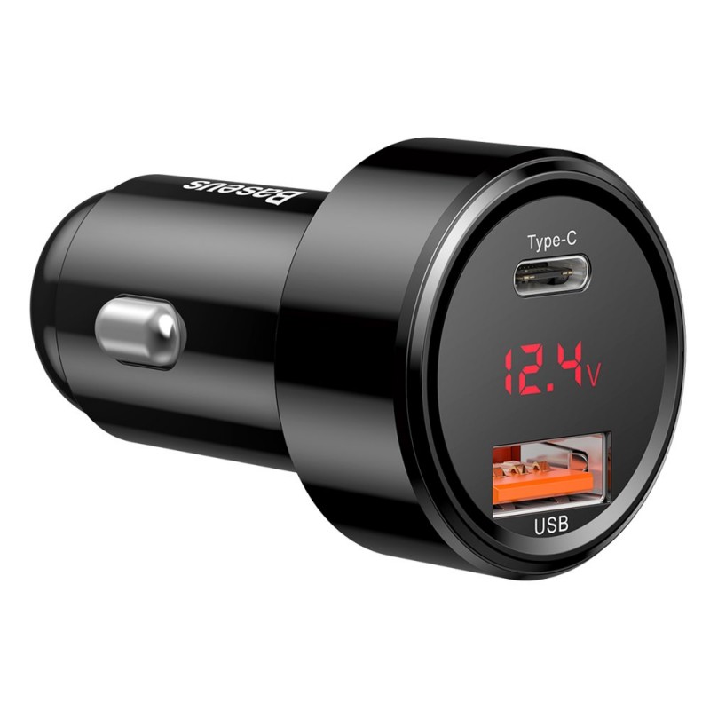 Зарядно кола Baseus Magic Car Charger USB + USB-C QC 4.0 PD 45W, Черно