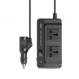 Инвертор за кола XO CZ011, 200W, 2xUSB-A + USB-C + 2xAC, Черен