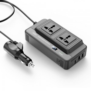Инвертор за кола XO CZ011, 200W, 2xUSB-A + USB-C + 2xAC, Черен