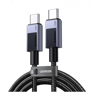 Кабел UGREEN L513, 240W, USB-C to USB-C cable (20V 5A), Сиво-черно, 1 метър Кабел UGREEN L513, 240W, USB-C to USB-C cable (20V 5A), Сиво-черно, 1 метър