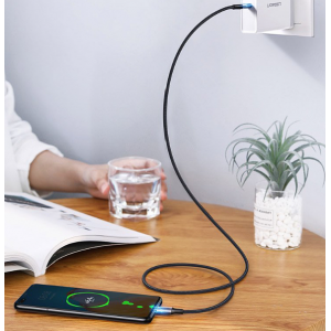 Кабел UGREEN US316 100W, USB For Type-C cable (20V 5A), Сиво-черно, 2 метра Кабел UGREEN US316 100W, USB For Type-C cable (20V 5A), Сиво-черно, 2 метра