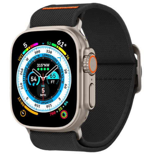 Каишка Fit Lite Ultra Strap Spigen за Apple Watch 49mm / 46mm / 45mm / 44mm / 42mm, Черна Каишка Fit Lite Ultra Strap Spigen за Apple Watch 49mm / 46mm / 45mm / 44mm / 42mm, Черна