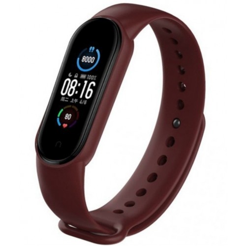 Каишка за Xiaomi Mi Band, M5, M6 фитнес гривна, Винено червено