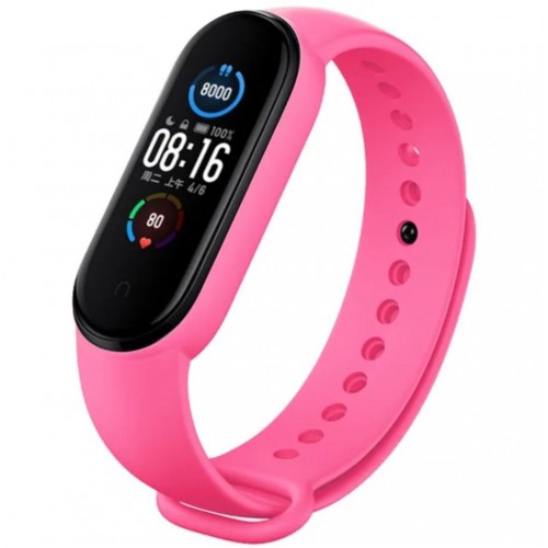 Каишка за Xiaomi Mi Band, M5, M6 фитнес гривна, Тъмно розово