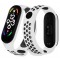 Каишка за Xiaomi Mi Band М3, М4, M5, M6, M7 фитнес гривна, Бяло черна