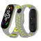 Каишка за Xiaomi Mi Band М3, М4, M5, M6, M7 фитнес гривна, Сиво жълта