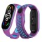 Каишка за Xiaomi Mi Band М3, М4, M5, M6, M7 фитнес гривна, Лилаво синя
