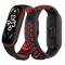 Каишка за Xiaomi Mi Band М3, М4, M5, M6, M7 фитнес гривна, Черно червена