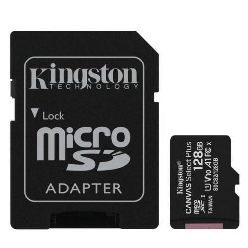 Карта памет Kingston memory card 128GB microSDHC Canvas Select Plus cl. 10 UHS-I 100 MB/s + adapter Карта памет Kingston memory card 128GB microSDHC Canvas Select Plus cl. 10 UHS-I 100 MB/s + adapter