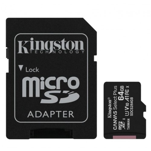 Карта памет Kingston memory card 64GB microSDHC Canvas Select Plus cl. 10 UHS-I 100 MB/s + adapter Карта памет Kingston memory card 64GB microSDHC Canvas Select Plus cl. 10 UHS-I 100 MB/s + adapter