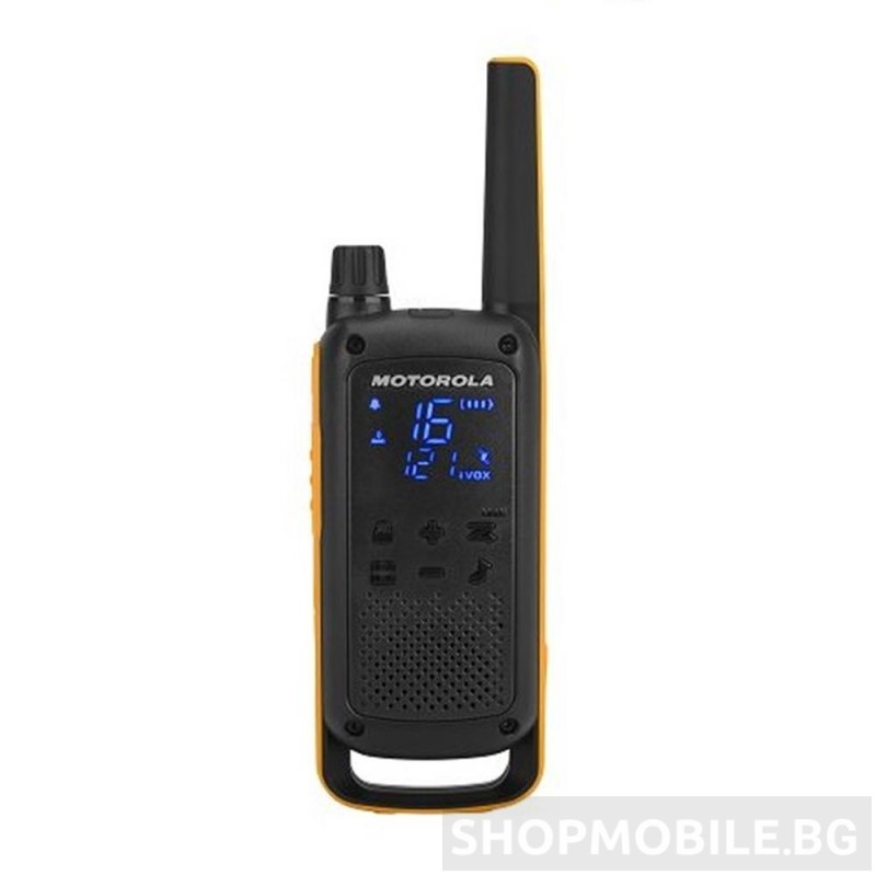 Комплект радиостанции Motorola Talkabout T82 EXTREME, 16 канала, до 10 km, защита от намокряне IPx4, лесно сдвояване, LED фенерче, Дисплей с подсветка