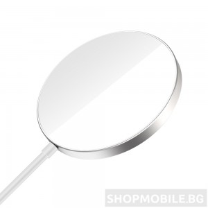 Магнитно безжично XO-CX011, Magnetic wireless 15W, зарядно за iPhone, Бяло-сребристо Магнитно безжично XO-CX011, Magnetic wireless 15W, зарядно за iPhone, Бяло-сребристо