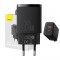 Мрежово зарядно Baseus Compact CCXJ-B01, USB-C/ USB, 20W, 3A, Quick Charge 3.0, Черен