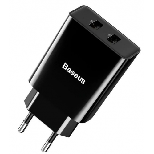 Мрежово зарядно Baseus Speed Mini Dual U Charger 10.5W, Черно