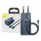 Мрежово зарядно Baseus Super Si Quick Charger 1C 20W, USB-C към Lightning кабел, 1m, Син