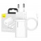 Мрежово зарядно Baseus Super Si Quick Charger 1C 20W, USB-C към Lightning кабел, 1m, Бял