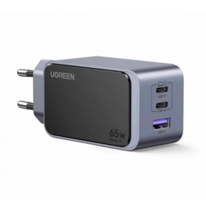 Мрежово зарядно UGREEN X553 Nexode Air S, 65W, 3A, 1 x USB-A - 2 x USB-C, Сиво Мрежово зарядно UGREEN X553 Nexode Air S, 65W, 3A, 1 x USB-A - 2 x USB-C, Сиво