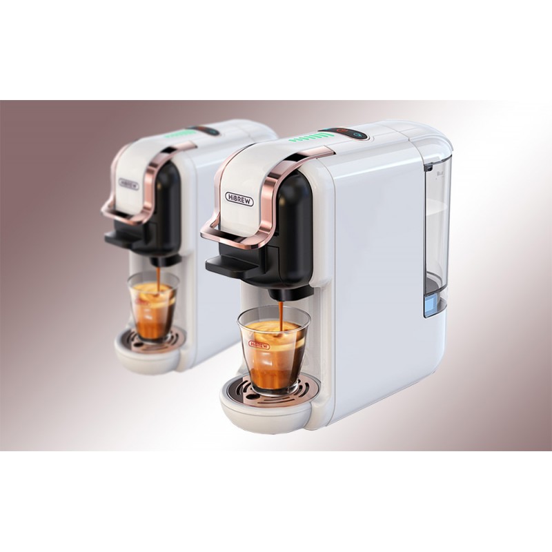 Мултифункционална 5 в 1 Еспресо Кафемашина Hibrew H2B за мляно кафе, капсули Nespresso, Dolce Gusto, Ese pods, K-cup, 1450 w, 19 bar, Бяла