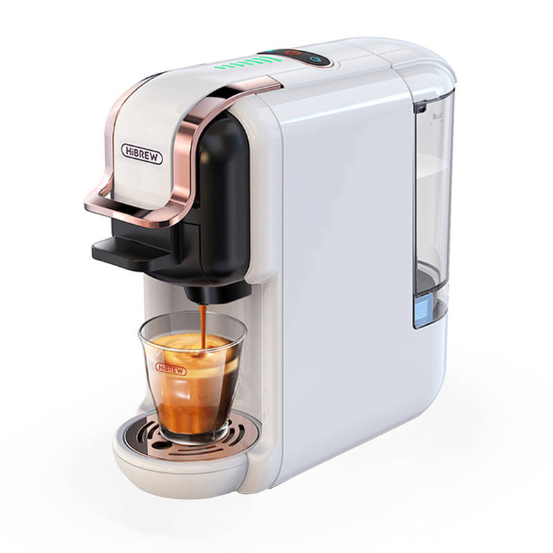 Мултифункционална 5 в 1 Еспресо Кафемашина Hibrew H2B за мляно кафе, капсули Nespresso, Dolce Gusto, Ese pods, K-cup, 1450 w, 19 bar, Бяла