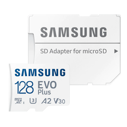 Оригинална Samsung EVO PLUS microSDXC 128GB UHS-I U1 A1 V10 class 10 карта + адаптер SD, скорост на четене 130MB/s                             