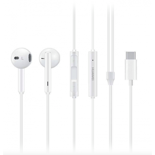 Оригинални слушалки Huawei In-Ear CM33, Микрофон, USB Type C, Бели